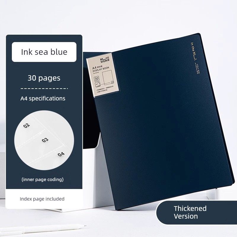 

Deli Info Booklet Folder 30 Pages [Inner Bag Code] Ink Sea Blue