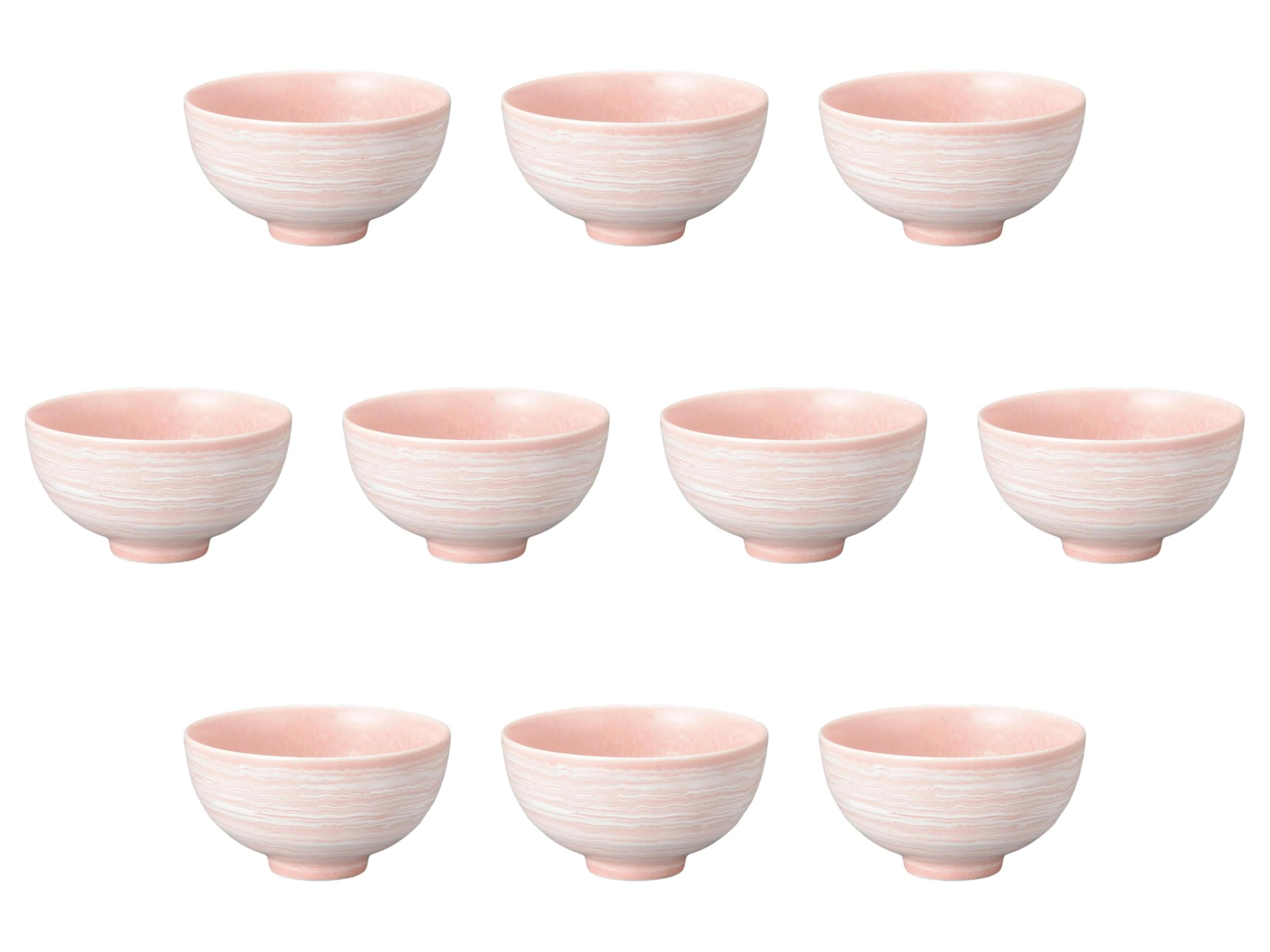 

Set of 10 Hana no Mai Ripple Bowls x Rice Bowls by Setomonohonpo [11.3 6.2 cm]