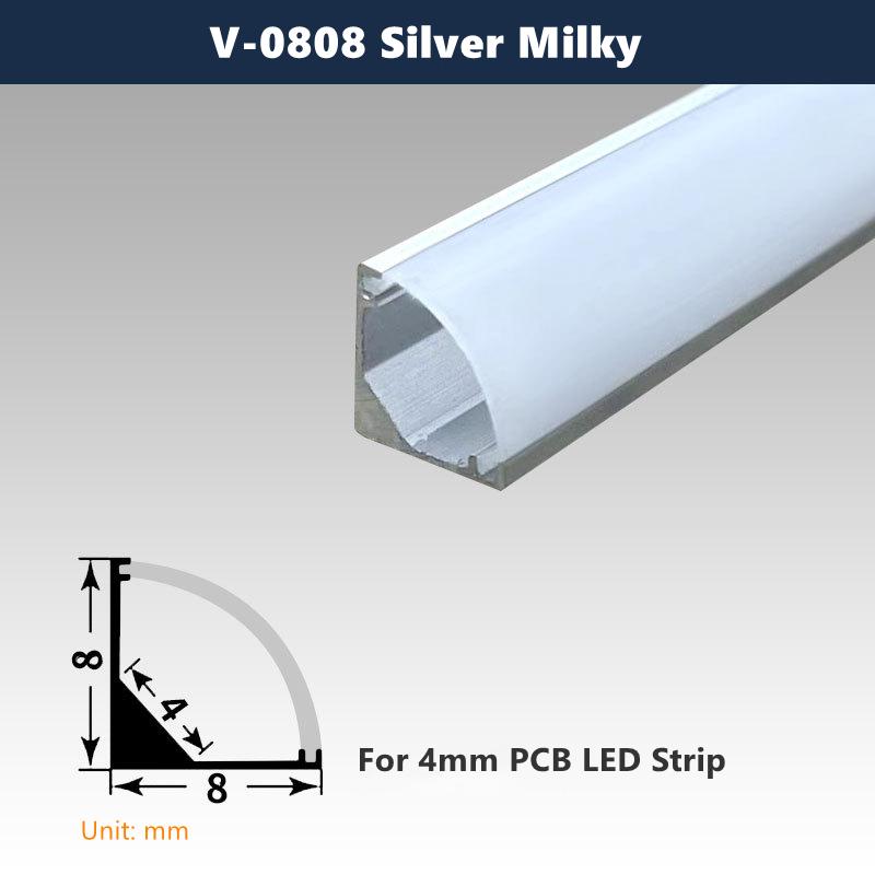 

0,5 м/1 м V-образный светодиодный алюминиевый профиль для настенного потолка, верхнего угла, линейного декоративного освещения, настенного монтажа, жесткой планки, лампы 0.5m X 1pc