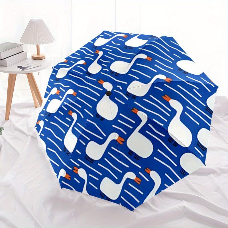 1pc Geese Pattern Automatic Open/Close Umbrella, Portable Folding Umbrella for Travel, Themed Events, It is suitable as a gift for various festivals,