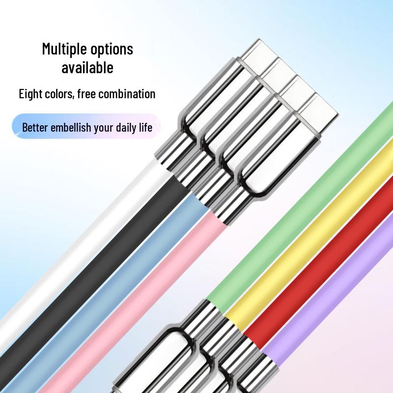 100W Fast-Charging Magnetic Type-C Cable with Storage, Compatible for iPhone 17, Android, Huawei.