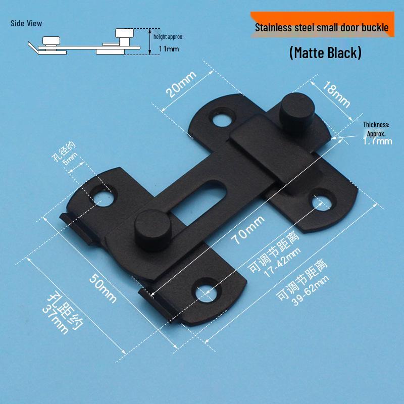 Black Red Antique Bronze Stainless Steel Right Angle Anti-Theft Sliding Door Latch