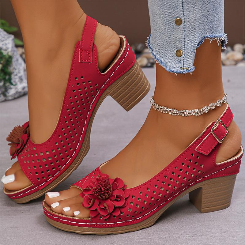 Женские Сандалии Сладкие Сандалии на Каблуке Летняя Женская Обувь Модные Сандалии на Каблуке Sandalias Mujer Элегантная Обувь Летняя Обувь Женская 36