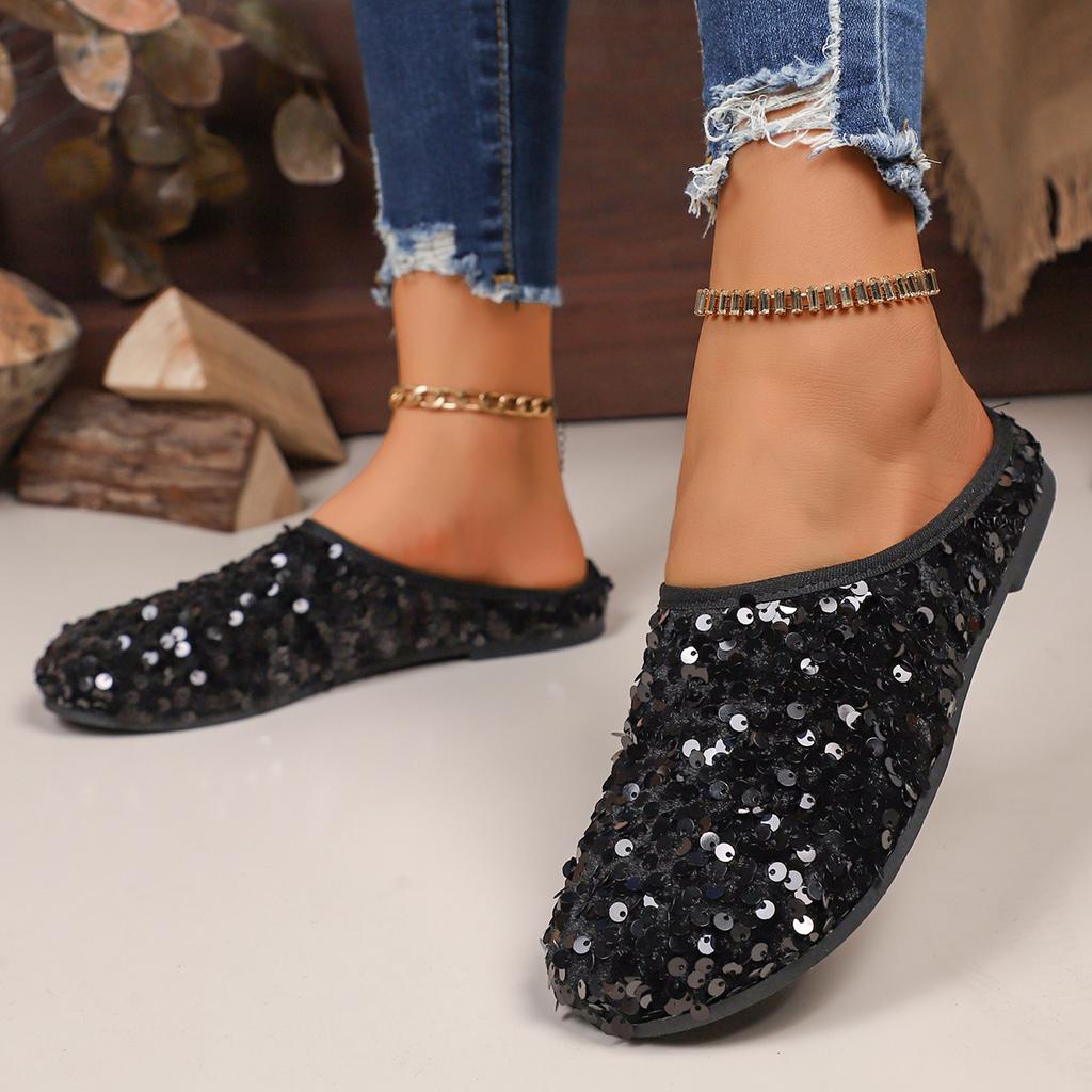 Women Flat Shoes Bling Women Loafers Platform Shiny Women's Casual Shoes Sequin Slippers Summer Ballet Women Lightweight Shoes