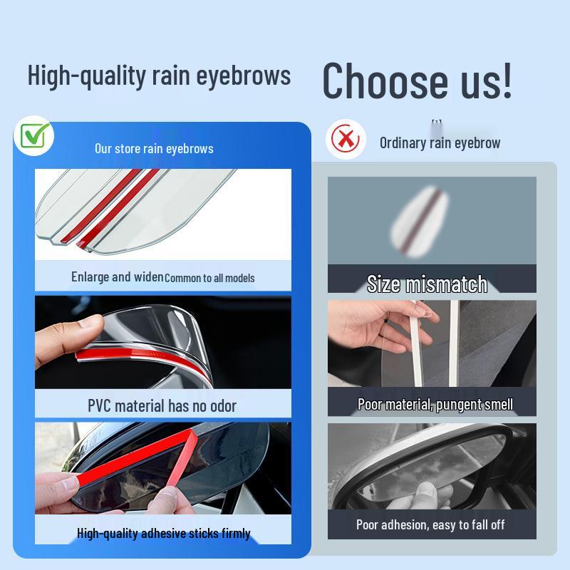 Universal Widened Rearview Mirror Rain Deflector with XL Buckle