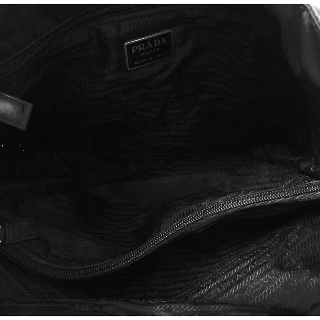 PRADA nylon tote bag black triangle logo