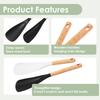2-8Pcs Silicone Spatula Cooking Spoon Wooden Handles Rice Scooper Nonstick Spatulas for Baking Cooking Mixing Kitchen Utensils