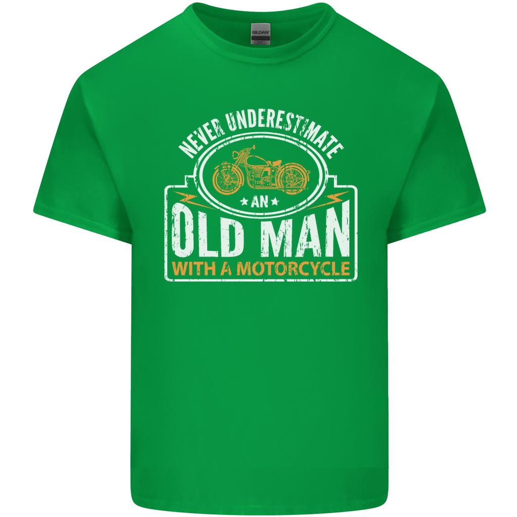 Old Unisex With a Motorcycle Biker Motorcycle Unisexs Light Cotton TShirt