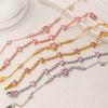 Ins Style Butterfly & Heart Diamond Bracelet, Gold Plated Trendy Jewelry for Women