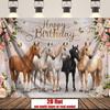 Verjaardagsfeest Achtergrond Paard Polyester Banner Fotohokje Decoratie