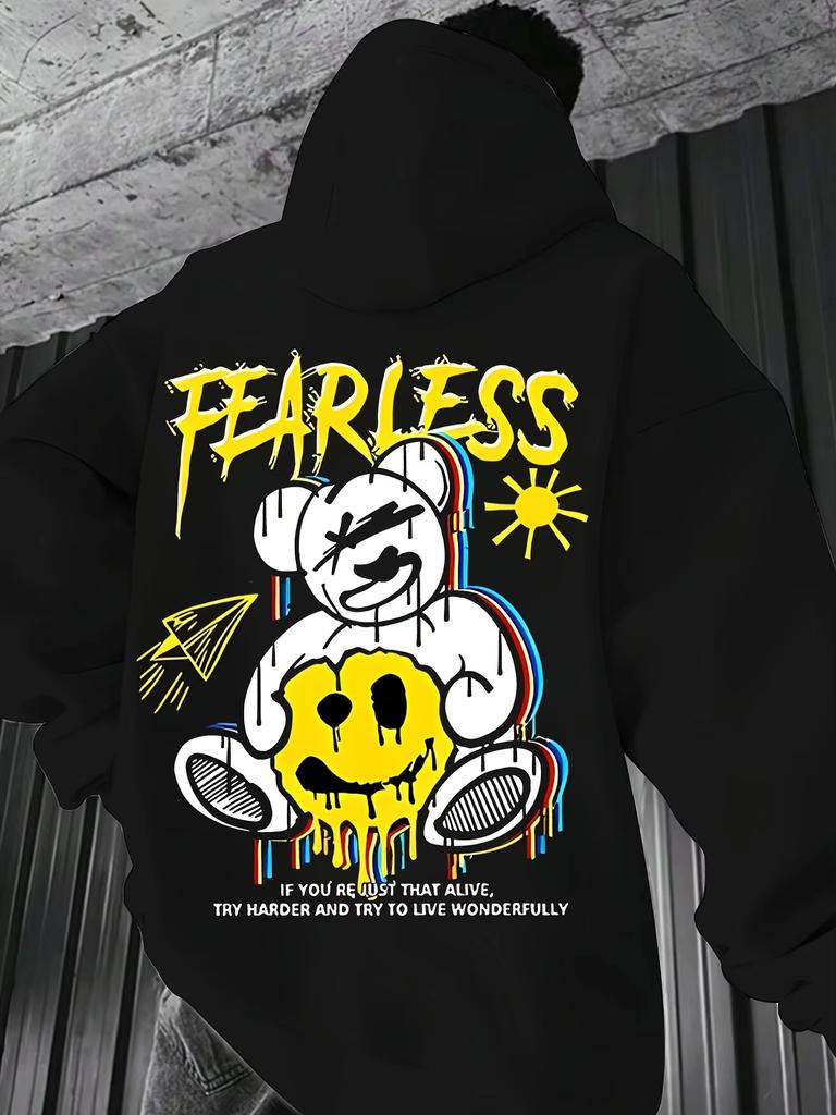 Weird Face Graphic Printing Autumn and Winter Pure Cotton Men's and Women's Hoodies Outdoor Street Sports Training Brand Trendy