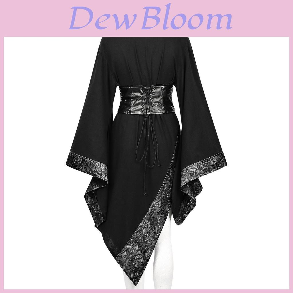 Gothic Fantasy Chinese Style Short Top With Cotton Linen For Halloween And Cosplay