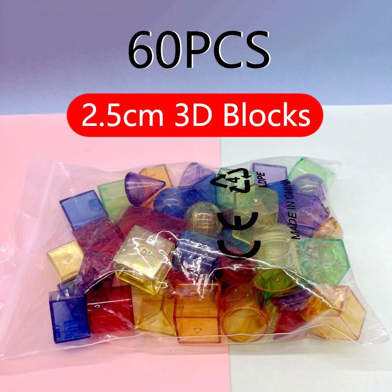 Children Transparent Blocks Montessori Toys 3D Geometric Shapes DIY Sensory Play Parish Educational Learning Light Table Toys