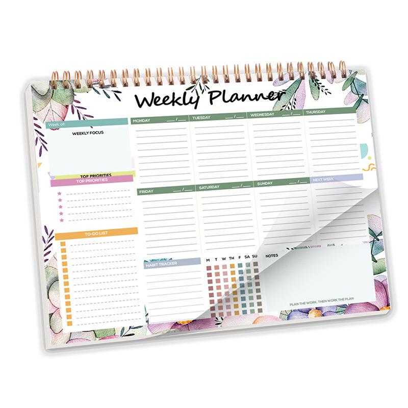 B5 English Weekly Planner: Coil Notebook for Time Tracking, Life Logging, and Meal Management