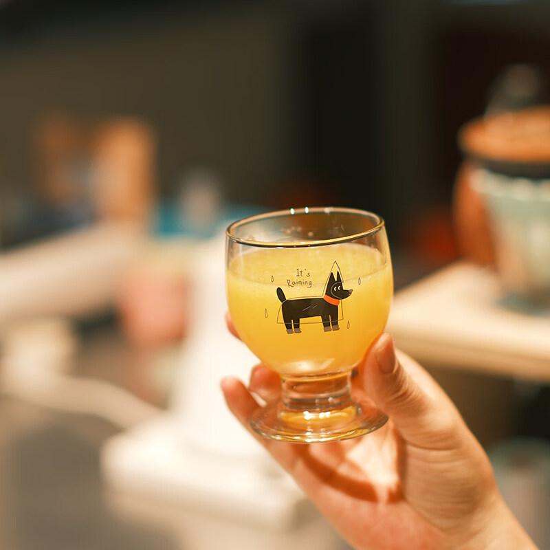 ZISIZ Cute Puppy Glass Tea Mug with Crystal Infuser