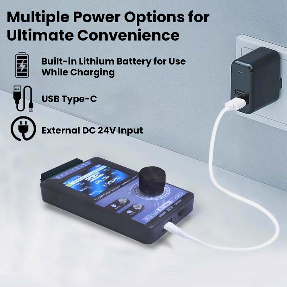 PWM Pulse Signal Generator PWM Current and Voltage 2-inch Colour Screen Signal Generator 0-20mA 4-20mA 0-10V Type-C Port