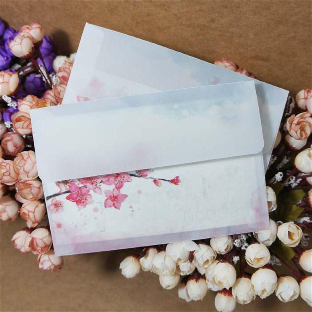 Card Cover Artificial Parchment Peach Blossom Envelope Letter Organizer Sulfuric Acid Paper