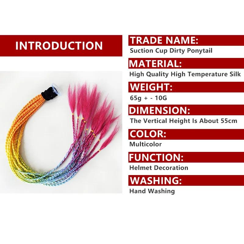 24Inch Helmet Braid Pigtails Ponytail For Women Motorcycle Helmet Braid Ponytail Motorbike Pigtails Braids Ponytail With Sucker