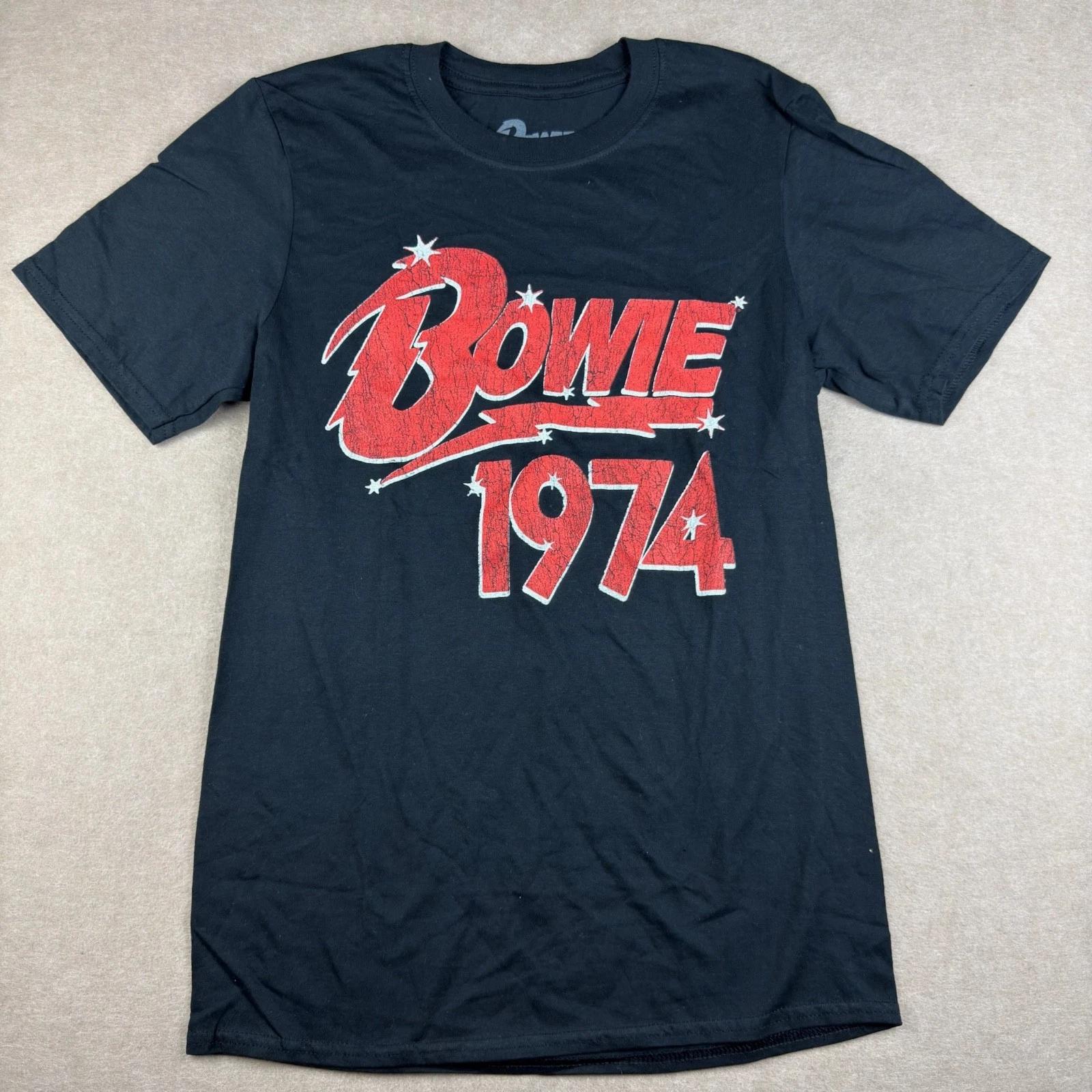 David Bowie 1974 Graphic Tee Unisex Small Black Rock Music Short Sleeve Shirt 4XL