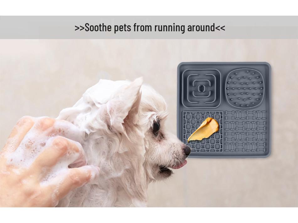 Tapete de Silicone para Lamber para Animais de Estimação Alimentador Lento para Cães com Ventosa