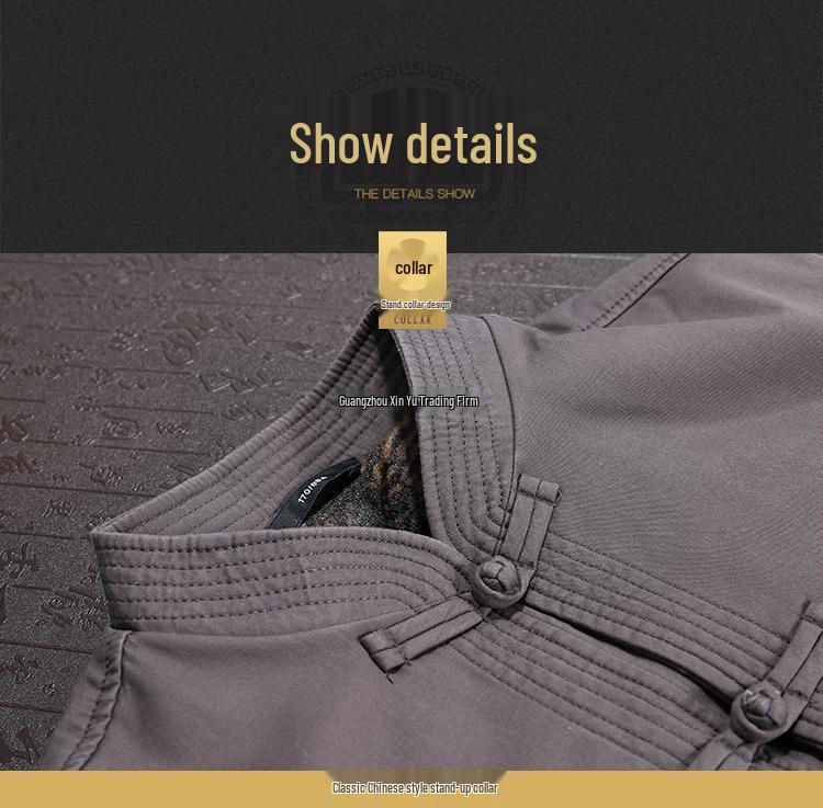 Men's Winter Fleece-Lined Tang Suit Jacket - Chinese Style for Middle-Aged & Elderly