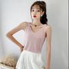 Summer Women's Ice Silk Diamond Camisole Women's Loose Short  Sleeveless V-neck Bottoming Shirt Tank Top