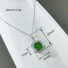 925 Sterling Silber Grüner Zirkonia Anhänger Halskette für Damen Anmutig Charmante Halsketten Accessoires Schicker Brautschmuck
