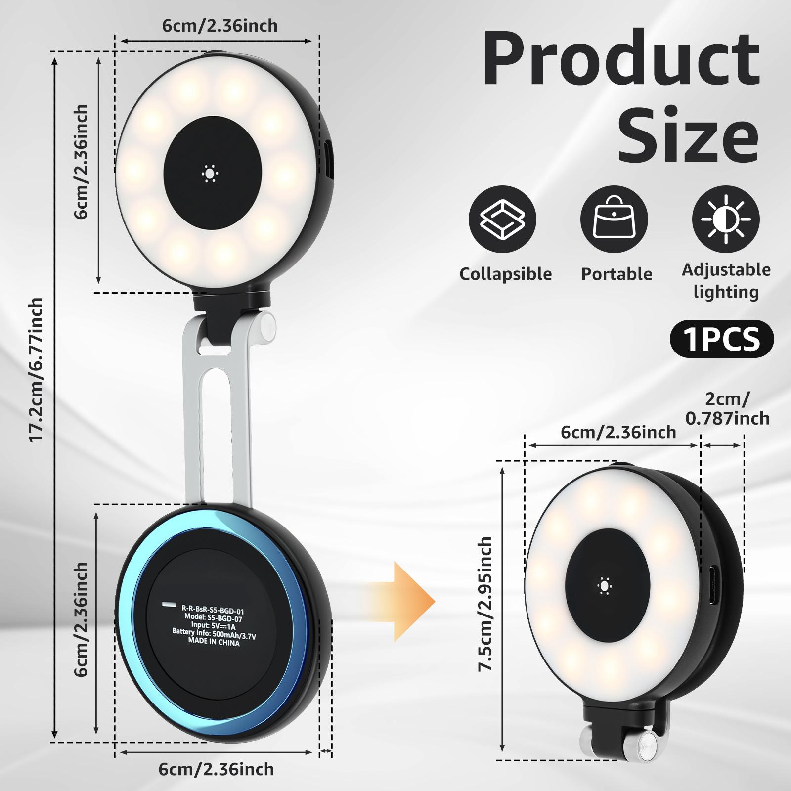 

Magnetic Phone Selfie Light for IOS Phone 12 to 16 Dimmable Magnetic Selfie Beauty Ring Light with Mirror for Photography Makeup