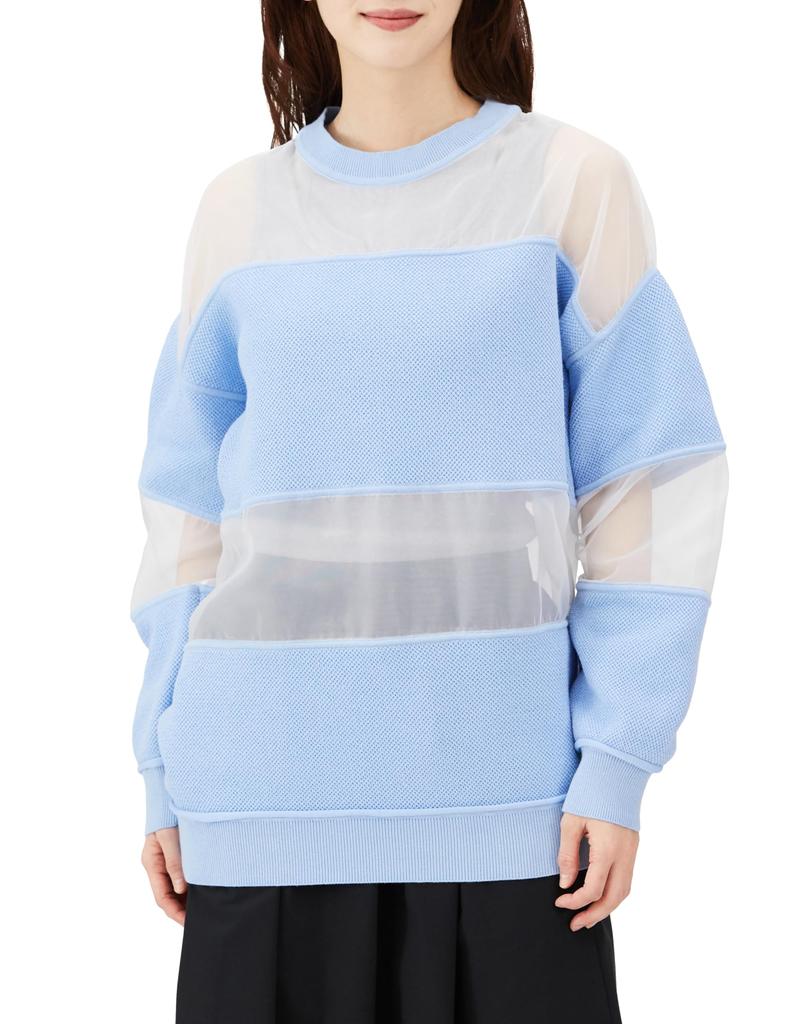 Double Standard Clothing ESSENTIAL Organ Docking Knit Sax Pullover, 2509-260-241, Women's,