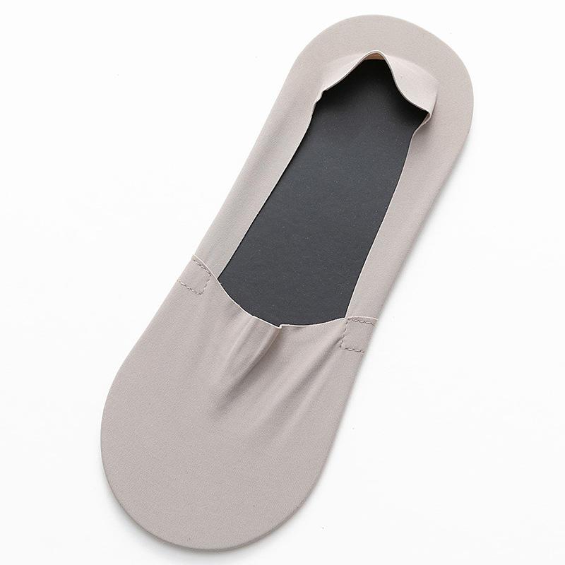 

Мужские летние носки-следки из ледяного шелка однотонные легкие впитывающие пот нескользящие без следов невидимые 1 pair хаки