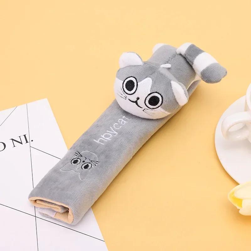 Car Seat Belt Shoulder Protector Cover Universal Safety Belt Shoulder Pad Plush Cover Car Cartoon Magic Tape Shoulder Guard Pad