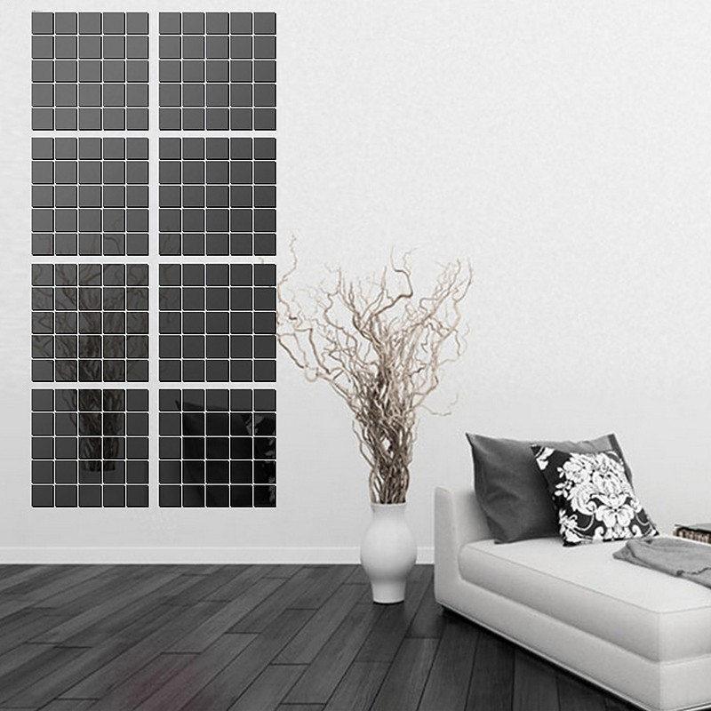 100Pcs/lot 2x2cm Mini Square Glass Mirror Mosaic Tiles For Wall Bathroom Diy Home Decoration Crafts Wall Artwork Decor