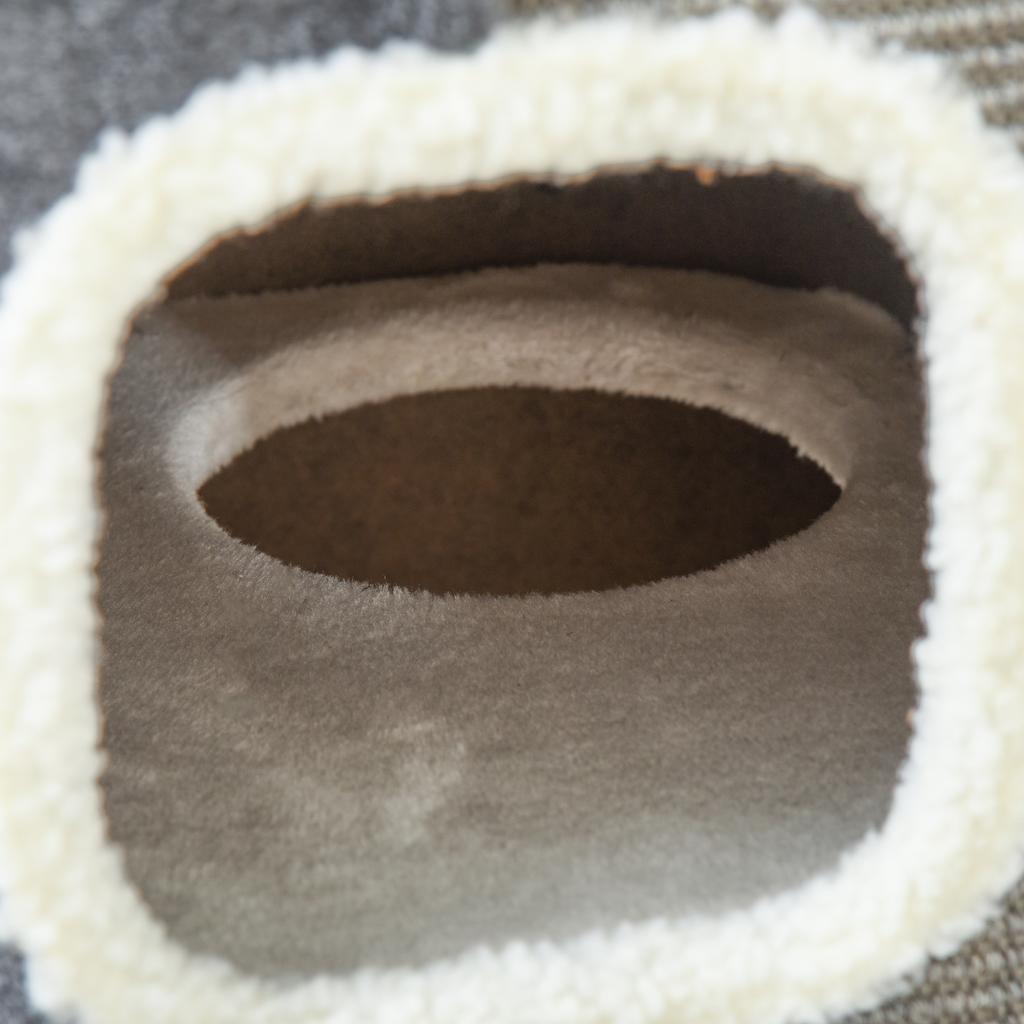 Cat Barrel Scratching Post Cat Tree for Indoor Cats Kitten Climbing Frame Pet Play Tower Soft Plush & Lamb Fleece Grey