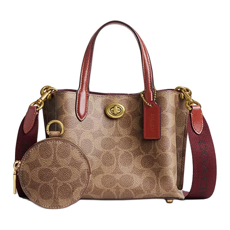 

Coach Willow 18 Brand Logo Detachable Shoulder Strap Coated Canvas Shoulder Crossbody Tote Shopping Bag Handbag Small Women tote CW550-B4NQ4 Basic Set (Bag+Dust Bag)