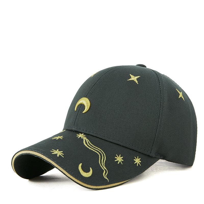 Spring and Summer New Personality Moon Stars Trend Embroidery Golf Baseball Cap Men and Women Outdoor Sun Duck Tongue Cap