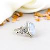 Rainbow Moonstone 925 Sterling Silver Marquise Gemstone Boho style Handmade Ring For Women