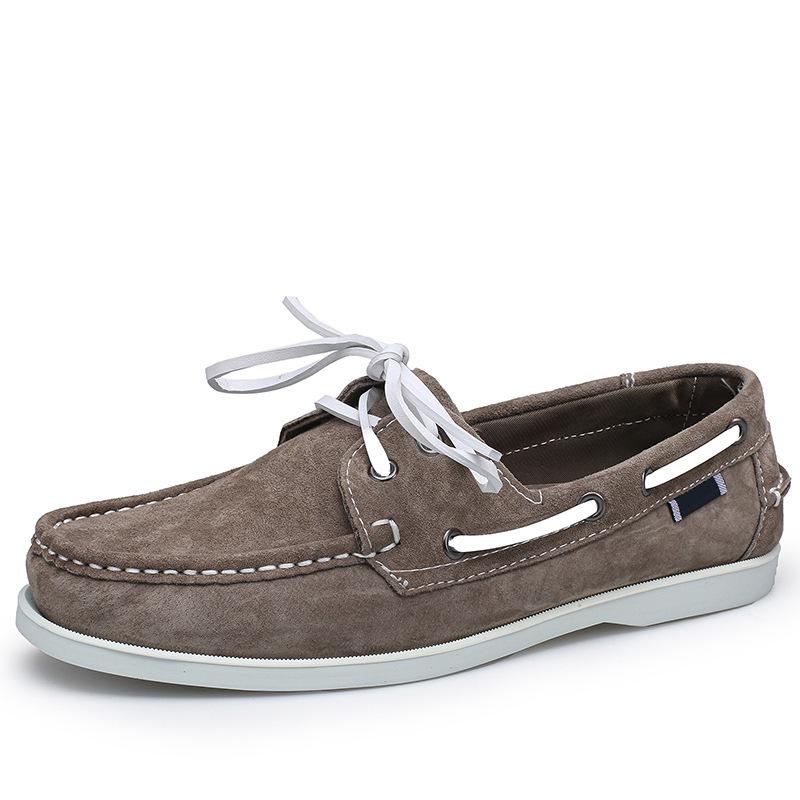 Men s Plus Size Genuine Leather Boat Shoes - British Style, Versatile Casual Lace-up Shoes 38