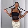 Mesh Corset Black Crop Top Women Patchwork Tube Top Sexy Sleeveless Off Shoulder Cami Summer Streetwear Slim Strapless Tank Tops