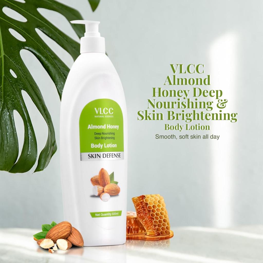 VLCC Almond Honey Body Lotion 600 Ml Deep Nourishing Skin Brightening Moisturizing Care For Soft Supple Hydrated Glow