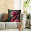 Double Sided Vintage Victorian Flamingo Pillow Cover 3D Pink Rose Flower Hat Print Soft Throw Pillow Case For Home Decor Gift