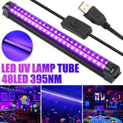 10W UV LED Black Light Tube, Blacklight Bulb for Halloween Parties, UV Art Poster Lighting, Bedroom Glow Atmosphere Lamp
