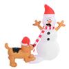 1,1 m aufblasbarer Schneemann mit Beißhund, weiße LED-Lichter, Garten- und Hofdekorationen, IP44 wasserdicht