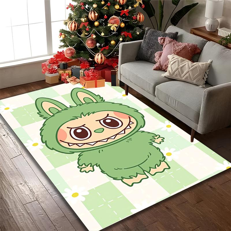 1pc LABUBU Rug, Digital Printed Home Chair Sofa Mat, Durable Office Area Carpet, Beautiful Festival Decorations