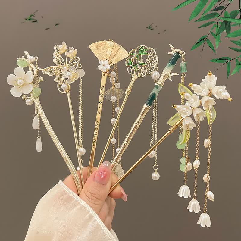 Ancient Style Hairpin Set - 6 Pieces