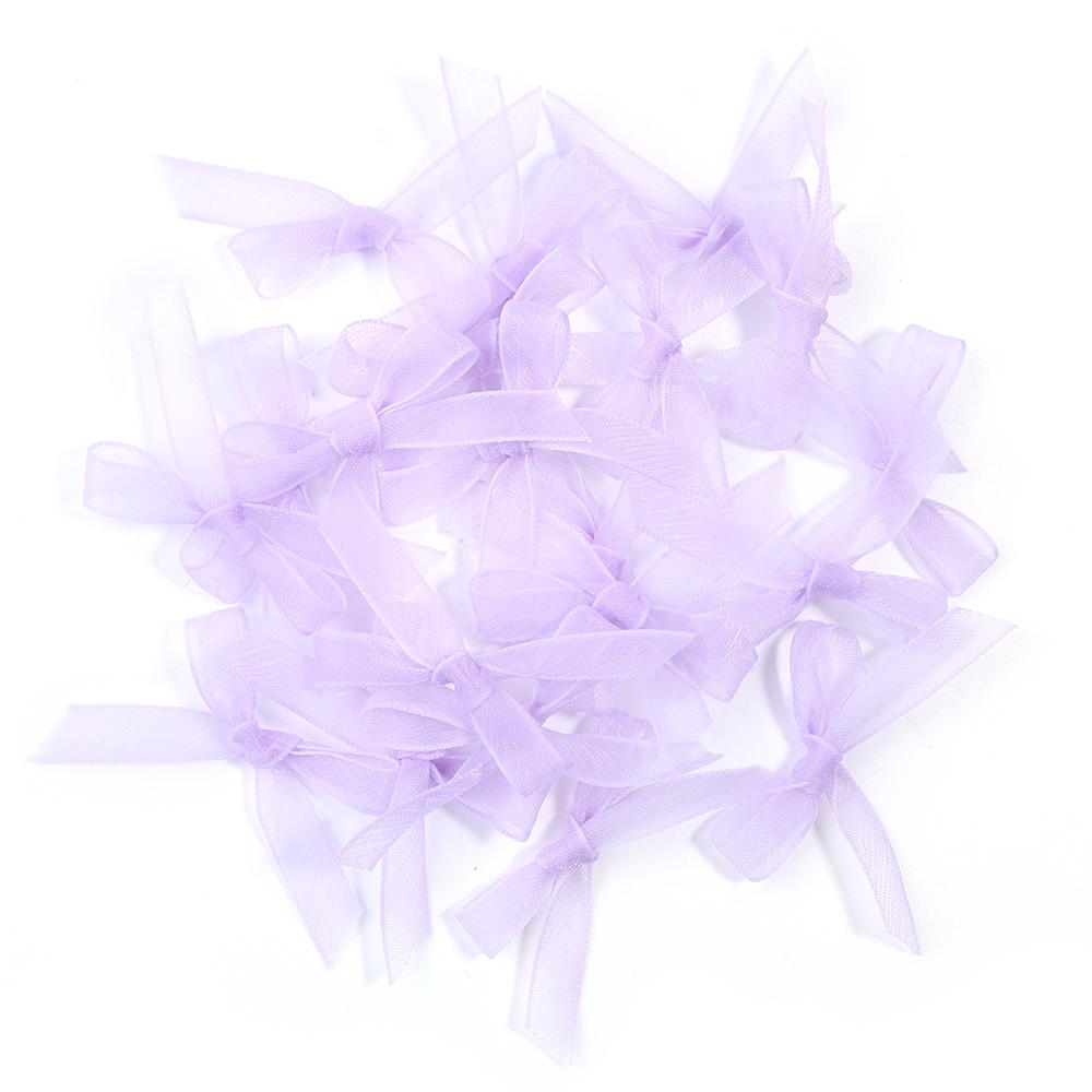 20pcs 3X4.2cm Satin Ribbon Bows Colorful Mini Organza Lace Bow For DIY Crafts Wedding Party Clothing Gift Decoration Accessories