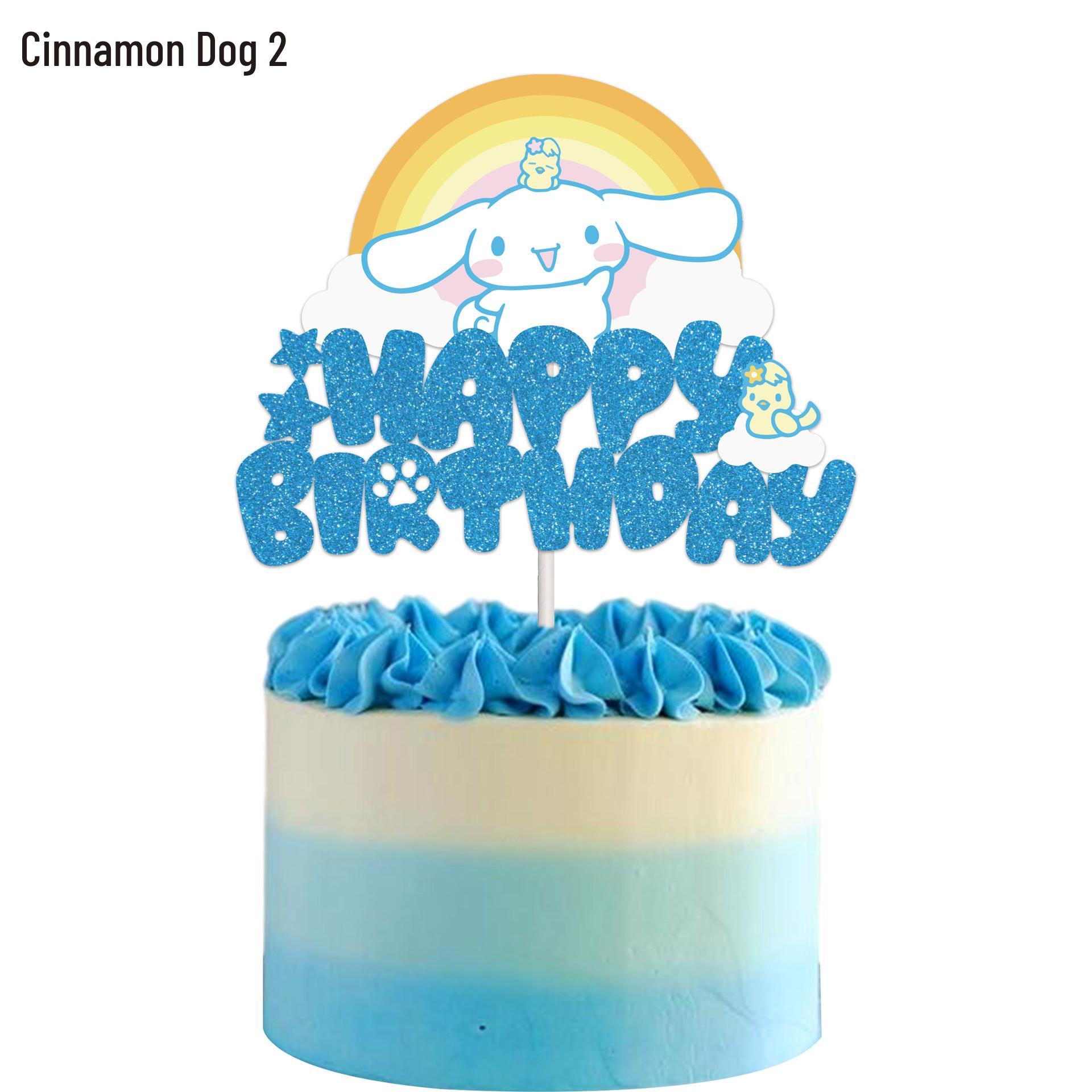 In-Stock Glitter Anime Birthday Cake Topper - Cartoon Theme Scene Decoration