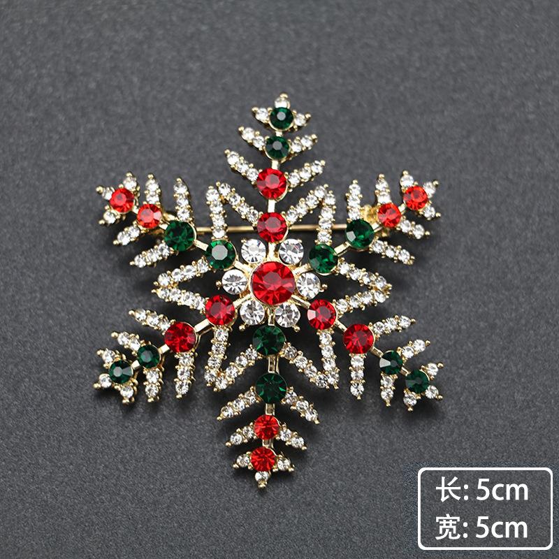 Christmas Brooch High-End Dripping Snowflake Bell Alloy Brooch Pin Accessories Christmas Brooch
