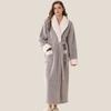 Women's Autumn and Winter Long Bathrobe Plus Velvet Thick Warm Home Wear