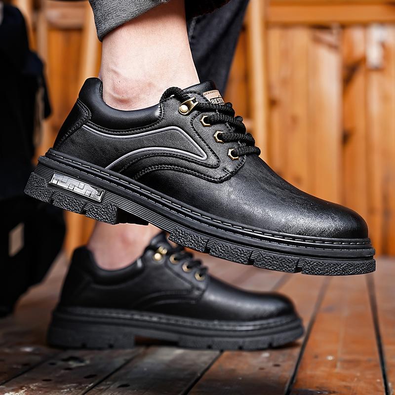 Fashion Men Casual Leather Shoes Spring Autumn Fashion Men's Platform Walk Oxfords Outdoor Shoes Fashion Sneakers Man Flats