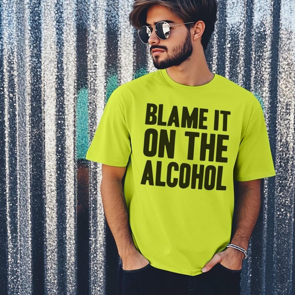 Tričko Blame IT On The Alcohol Personalizovaný maškarní večírek Rozlučka se svobodou Festival 00s
